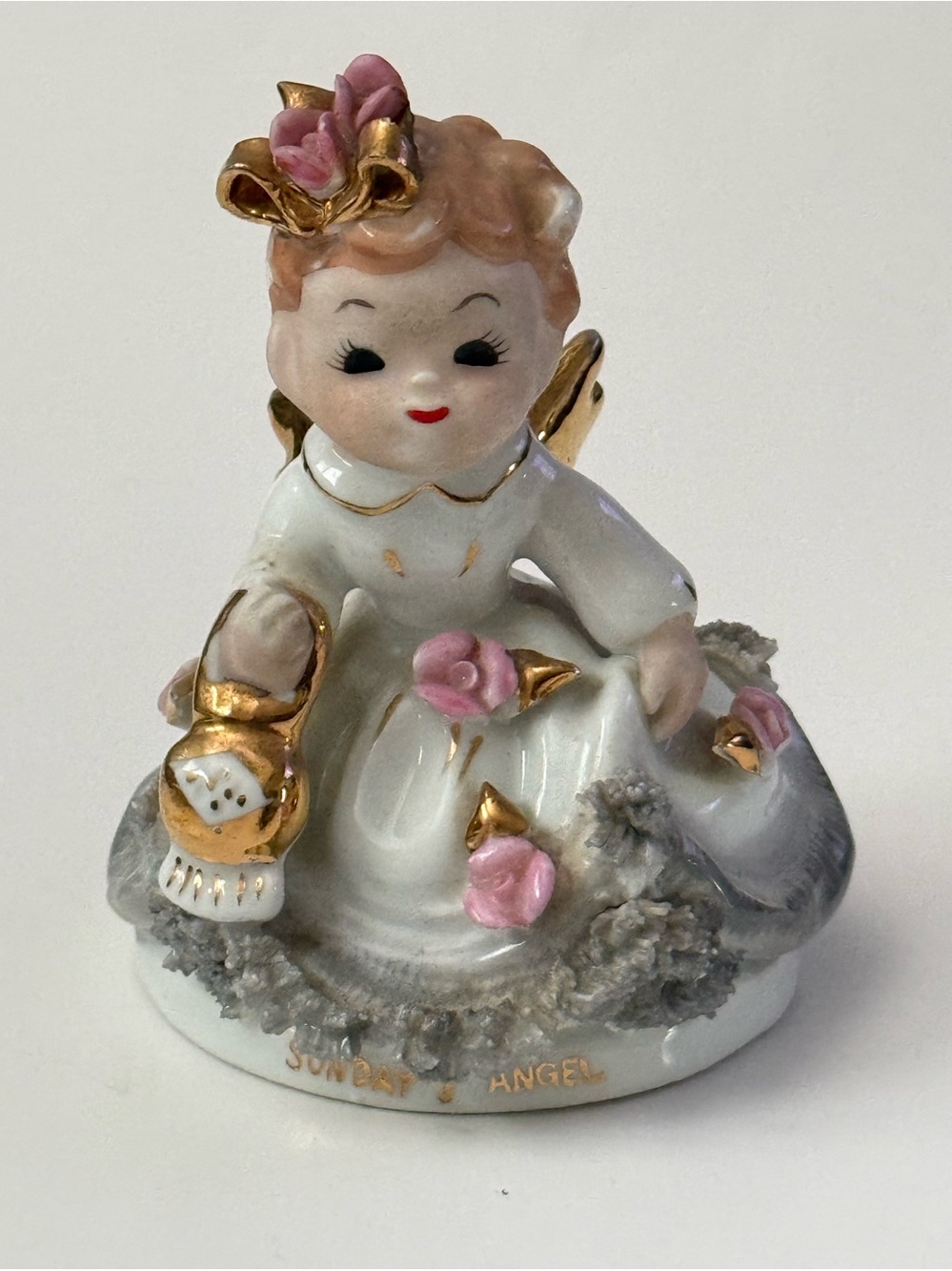 Vintage Mid Century Norcrest Sunday Angel Ceramic Girl F-23 Japan